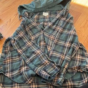 American Eagle hooded flannel